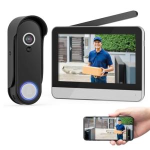 Wireless Smart Video Doorbell with Touchscreen Display