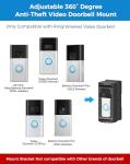 Adjustable Anti-Theft Video Doorbell Mount 360° Angle