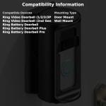 Adjustable 360° Doorbell Angle Mount for Ring