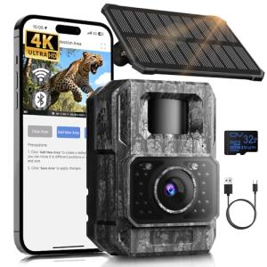 MAXDONE 4K Solar WiFi Trail Camera with Night Vision