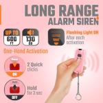 Rechargeable Personal Safety Alarm Keychain for Women