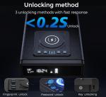 Smart Biometric Gun Safe with Wireless Charging & LED Display