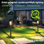Ilanck 12 Pack Outdoor Solar Pathway Lights