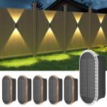 Ellasay 6-Pack Solar Fence Lights for Outdoors