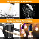 60FT Waterproof LED Patio String Lights with Vintage Bulbs