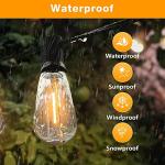 60FT Waterproof LED Patio String Lights with Vintage Bulbs