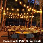 60FT Waterproof LED Patio String Lights with Vintage Bulbs