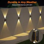 Ellasay 6-Pack Solar Fence Lights for Outdoors