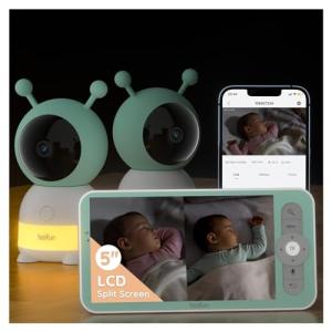 BOIFUN 2K Split-Screen Wi-Fi Baby Monitor with Cameras