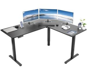 VIVO Electric L-Shaped Standing Desk with Memory Adjustment