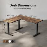 Agilestic 59 Inch Electric L Shaped Standing Desk