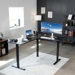 VIVO Electric L-Shaped Standing Desk with Memory Adjustment