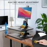 Motorized Sit-Stand Desk Riser with Monitor Mount