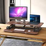 Electric Standing Desk Converter with Keyboard Tray