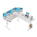 Electric Adjustable L-Shaped Standing Desk - White