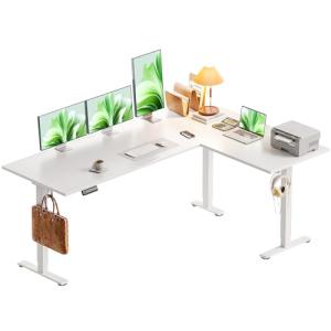 63-Inch Adjustable Electric L-Shaped Standing Desk