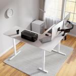 Electric Adjustable L-Shaped Standing Desk - White