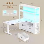 SEDETA L-Shaped Standing Desk with LED Lights