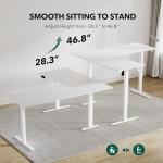 Electric Adjustable L-Shaped Standing Desk - White
