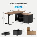 HUANUO Electric L Shaped Standing Desk with Drawers