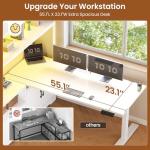 SEDETA L-Shaped Standing Desk with LED Lights