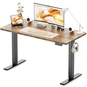 Height Adjustable Electric Standing Desk - Rustic Brown