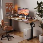 Height Adjustable Electric Standing Desk - Rustic Brown