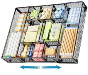 Expandable Desk Drawer Organizer with Adjustable Compartments