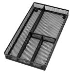 Black Desk Drawer Organizer with 4 Compartments