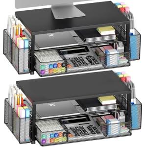 OPNICE 2-Tier Desk Organizer with Monitor Stand
