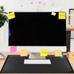 Colingmill 24" Black Desk Pad with Rulers