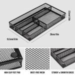 Black Desk Drawer Organizer with 4 Compartments