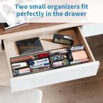 Black Desk Drawer Organizer with 4 Compartments