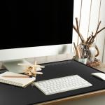 Colingmill 24" Black Desk Pad with Rulers