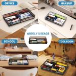Black Desk Drawer Organizer with 4 Compartments