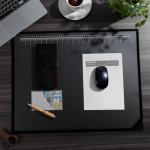 Colingmill 24" Black Desk Pad with Rulers
