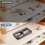 Black Desk Drawer Organizer with 4 Compartments