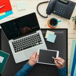 Colingmill 24" Black Desk Pad with Rulers