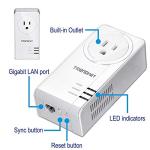 TRENDnet 1300Mbps Powerline Adapter Kit with Outlet