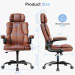 Kensaker Ergonomic Leather Office Chair with Lumbar Support