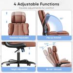 Kensaker Ergonomic Leather Office Chair with Lumbar Support