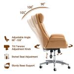 Comfortable Ergonomic High Back Office Chair in Camel