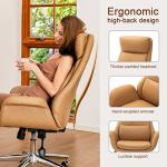 Comfortable Ergonomic High Back Office Chair in Camel