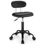 FNZIR Adjustable Rolling Stool with Backrest and Wheels