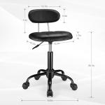 FNZIR Adjustable Rolling Stool with Backrest and Wheels