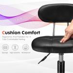 FNZIR Adjustable Rolling Stool with Backrest and Wheels