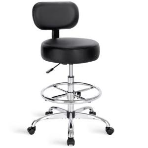 Adjustable Drafting Chair with Foot Rest - Black