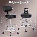 Adjustable Drafting Chair with Foot Rest - Black