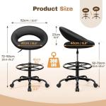 Adjustable Office Drafting Chair with Wheels and Support