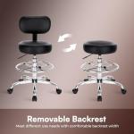 Adjustable Drafting Chair with Foot Rest - Black